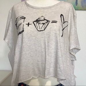 H&M Raw Hem Cropped Short Sleeve T-Shirt